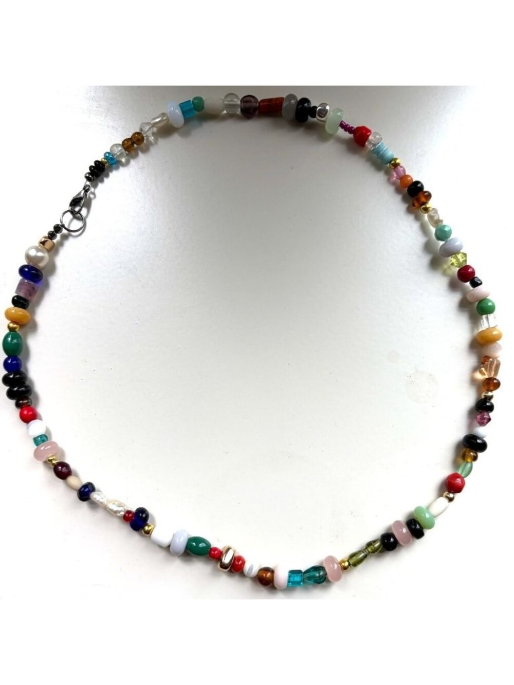 Handmade Bright Multicolor Beaded Necklace